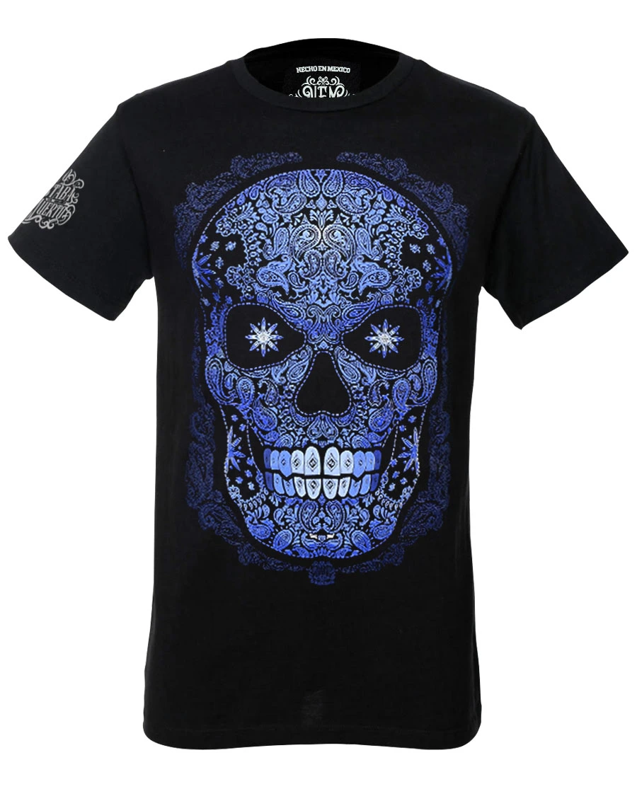 Playera-de-hombre-Calavera-azul-f1