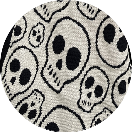 poncho calaveritas crema